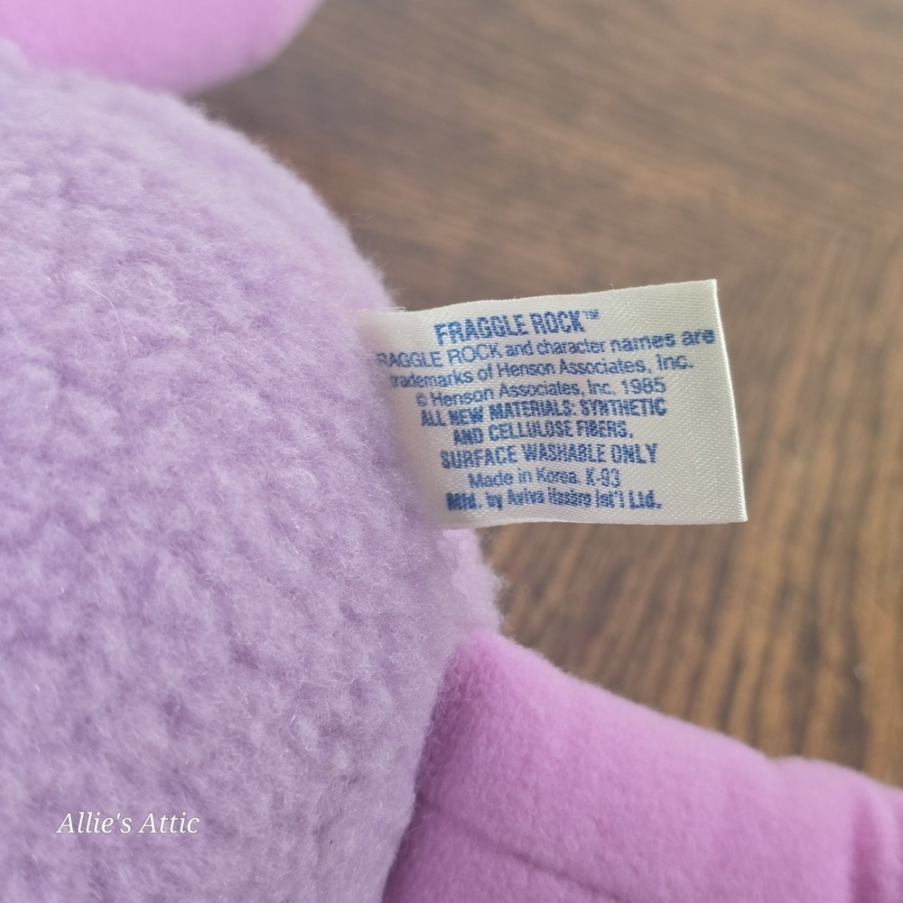 Fraggle Rock Mokey Plush Stuffed Animal Doll Purple 1985 Hasbro Softies 14" - Picture 7 of 7